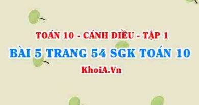 Bài 5 trang 54 SGK Toán 10 tập 1 Cánh Diều